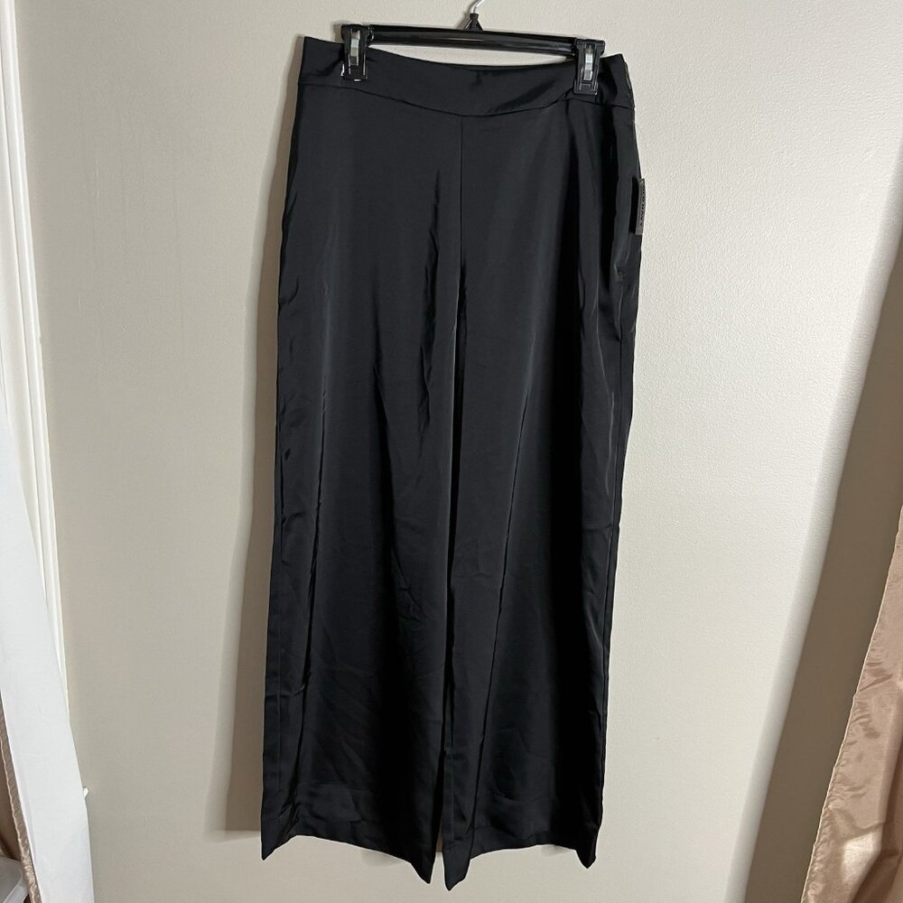 Old Navy Size 10 Black Satin Hi-Rise Full LengthWide Leg Pants